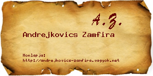 Andrejkovics Zamfira névjegykártya